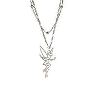 Unift - Collar de hadas Pixie campanilla para mujer, niña, acero inoxidable exquisito, magia Pixie Angel colgante collar joyas, Acero inoxidable, No es una piedra preciosa