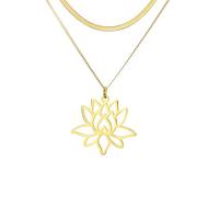 UNIFT Collar de loto para mujer, de acero inoxidable, delicado símbolo de yoga, chakras, flor de loto, collar con colgante espiritual, regalos inspiradores, talla única, Acero inoxidable, No es una