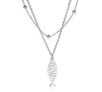 unift Collar de Pez de Jesús para Mujeres Símbolo de fe Cristiana Collar con Colgante de Pez de Jesús Joyería Religiosa Regalo Inspirador (plata 1)