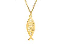 unift Collar de Pez de Jesús para Mujeres Símbolo de fe Cristiana Collar con Colgante de Pez de Jesús Joyería Religiosa Regalo Inspirador (oro)