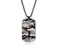 unift Etiqueta de Perro Collar Militar Para Los Hombres las Mujeres de Acero Inoxidable de Camuflaje Hip Hop Militar Etiquetas de Perro Collar Colgante de Joyería de Regalo (negro)