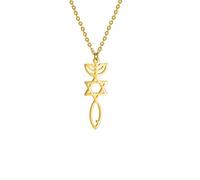 unift Hanukkah Menorah Estrella de David Collar de Acero Inoxidable para Mujeres Sello Mesiánico Mezuzah Estrella Judía Candelabro Colgante Collares Alianza Joyas Religiosas Regalos, Talla única,