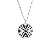 unift Hécate Collar para Hombres Mujeres Acero Inoxidable Brujería Símbolo Mágico Rueda de Hécate Triple Luna Diosa Colgante Collar Wiccan Pagan Joyería Amuleto Regalos (plata 3)