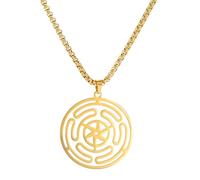 unift Hécate Collar para Hombres Mujeres Acero Inoxidable Brujería Símbolo Mágico Rueda de Hécate Triple Luna Diosa Colgante Collar Wiccan Pagan Joyería Amuleto Regalos (oro)