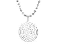 unift Hécate Collar para Hombres Mujeres Acero Inoxidable Brujería Símbolo Mágico Rueda de Hécate Triple Luna Diosa Colgante Collar Wiccan Pagan Joyería Amuleto Regalos (plata 1)