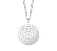 unift Hécate Collar para Hombres Mujeres Acero Inoxidable Brujería Símbolo Mágico Rueda de Hécate Triple Luna Diosa Colgante Collar Wiccan Pagan Joyería Amuleto Regalos (plata 4)