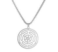 unift Hécate Collar para Hombres Mujeres Acero Inoxidable Brujería Símbolo Mágico Rueda de Hécate Triple Luna Diosa Colgante Collar Wiccan Pagan Joyería Amuleto Regalos (plata)