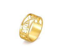 unift Jesús Pez Anillos Para Hombres Mujeres Acero Inoxidable Esqueleto Estilo Cristiano Simbolo Jesus Fish Anillos Fe Joyeria (Oro, 8)