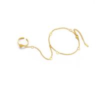 UNIFT Juego de pulseras de cadena de mano para mujer, de acero inoxidable, ajustable, corazón o trébol de cuatro hojas, pulsera de cadena de joyería delicada de moda, adjustable, Acero inoxidable, No