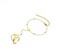 UNIFT Juego de pulseras de cadena de mano para mujer, de acero inoxidable, ajustable, corazón o trébol de cuatro hojas, pulsera de cadena de joyería delicada de moda, adjustable, Acero inoxidable, No