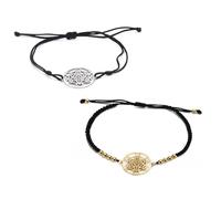 UNIFT Metatron's Cube Pulsera para mujeres y hombres, acero inoxidable, geometría hueca, estilo hueco, sello de ángel, círculo, estrella de David, colgante de doble cuerda, amuleto, joyería de regalo,