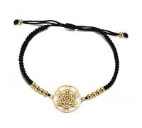 UNIFT Metatron's - Pulsera de cubo para mujeres y hombres, acero inoxidable, estilo geométrico sagrado, sellos de arcángel con cuentas, tejido colorido, pulsera ajustable, joyería talismán, Acero