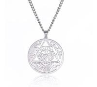 unift Ojo de Horus Collar para Mujeres Hombres Acero Inoxidable Antigua Diosa Egipcia Isis Media Luna Ankh Cruz con Nudo Celta Collares Amuleto Joyería, Talla única, Acero inoxidable, No es una piedra