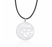 unift Ojo de Horus Collar para Mujeres Hombres Acero Inoxidable Antigua Diosa Egipcia Isis Media Luna Ankh Cruz con Nudo Celta Collares Amuleto Joyería, Talla única, Acero inoxidable, No es una piedra