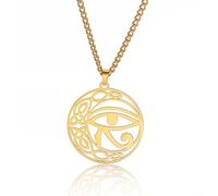 unift Ojo de Horus Collar para Mujeres Hombres Acero Inoxidable Antigua Diosa Egipcia Isis Media Luna Ankh Cruz con Nudo Celta Collares Amuleto Joyería, Talla única, Acero inoxidable, No es una piedra