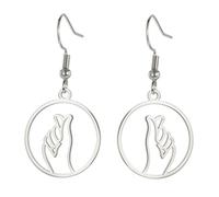 UNIFT Pendientes de gesto de mano geniales para mujer, aretes de acero inoxidable con lenguaje de señas con corazón/I Love You/OK/Thumbs Up Edgy Bold Punk Rock Jewelry Gifts, talla única, Acero