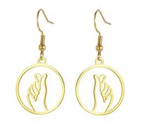 UNIFT Pendientes de gesto de mano geniales para mujer, aretes de acero inoxidable con lenguaje de señas con corazón/I Love You/OK/Thumbs Up Edgy Bold Punk Rock Jewelry Gifts, talla única, Acero