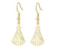 UNIFT Pendientes de la Virgen María para mujer, acero inoxidable, líneas huecas, símbolo de la Santa Madre María, aretes colgantes de joyería de fe, Talla única, Acero inoxidable, Sin piedra preciosa