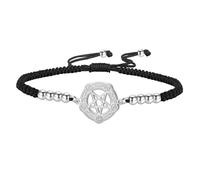 unift Pulsera celta con pentagrama para mujer y hombre, colgante gótico de acero inoxidable con pentagrama, regalo de cumpleaños para seres queridos y amigos. (plata-B)