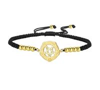 unift Pulsera celta con pentagrama para mujer y hombre, colgante gótico de acero inoxidable con pentagrama, regalo de cumpleaños para seres queridos y amigos. (oro-B)