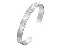 UNIFT - pulsera con símbolo de Adinkra africano para mujeres y hombres, pulsera abierto ajustable de acero inoxidable con símbolos tradicionales de Ghana, joyería de patrimonio étnico cultural, Una