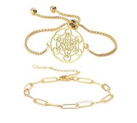 Unift Pulsera Cubo de Metatron para mujeres hombres de Acero Inoxidable Pulsera Cubo del Arcángel Metatron Geometría Sagrada Talismán Joyería, talla única, Acero inoxidable, Sin piedras preciosas