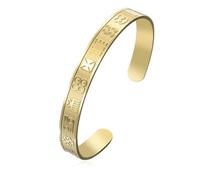 UNIFT Pulsera de acero inoxidable ajustable con símbolo africano de Adinkra con símbolos tradicionales ghaneses, joyería de patrimonio étnico cultural para mujeres y hombres, one size, Acero