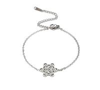 unift Pulsera de Cubo de Metatron para Mujeres y Hombres de Acero Inoxidable Arcángel Metatrón Cubo de Geometría Sagrada Joyería de Talismán Talla única (plata 1)