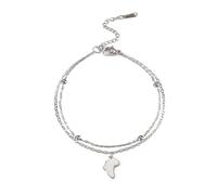 UNIFT Pulsera de mapa de África para mujer, acero inoxidable, pulsera ajustable de África, tarjeta de continente, Jeweller, Eine Größe, Acero inoxidable, No es una piedra preciosa