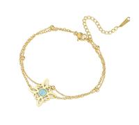UNIFT Pulsera de nudo de bruja para mujer, de acero inoxidable, símbolo de Wiccan mágico, nudo de bruja celta, con zafiro, pulsera ajustable, talla única, Acero inoxidable, No es una piedra preciosa