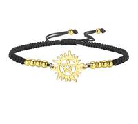 UNIFT Pulsera de pentagrama para mujeres y hombres, acero inoxidable, hueca, supernatural, doble cuerda, amuletos, pulsera Wicca, joyas regalos, Eine Größe, Acero inoxidable, No es una piedra preciosa