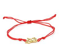 unift Pulsera de Zorro Para Las Mujeres Niñas de Acero Inoxidable Estilo Hueco único Abstracto Cola Grande Zorro Cuerda Doble Pulsera Joyería Amante Del Zorro (oro)