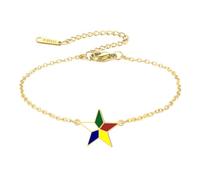 UNIFT Pulsera drusa de estrella de cinco colores para mujer, acero inoxidable, religiosa, cultural, drusa, símbolo de fe, regalo para familiares y amigos drusos, One Size, Acero inoxidable, Sin piedra