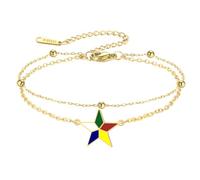 UNIFT Pulsera drusa de estrella de cinco colores para mujer, acero inoxidable, religiosa, cultural, drusa, símbolo de fe, regalo para familiares y amigos drusos, One Size, Acero inoxidable, Sin piedra