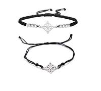UNIFT Pulsera para mujer, diseño de nudo de bruja celta, pulsera mágica en capas, de acero inoxidable, pulsera de cuerda doble mística, joyería celta, Talla única, Acero inoxidable, No es una piedra