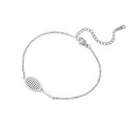 unift Raqueta de tenis Pulsera para Mujeres Hombres de Acero Inoxidable Nuda Charms Tenis Ball Racket Pulseras Joyas Deportivas para Amantes de los Jugadores Regalo, 1.18 inches, Acero inoxidable, No