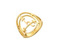 unift Sigilo de Lilith Anillo para Mujeres Hombres Acero Inoxidable Mitología Pagana Signo de Lucifer Reina de la Noche Lilith Diosa Anillos Brujería Joyería (oro, 21)