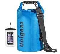 Unigear Bolsa Impermeable de 2 L/5 L/10 L/20 L/30 L/40 L,Bolsa Estanca con Funda para teléfono y Correa Larga Ajustable, para Barcos, Kayak, Pesca, Rafting, natación, Snowboard Azul Brillante 55L