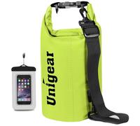 Unigear Bolsa Impermeable de 2 L/5 L/10 L/20 L/30 L/40 L,Bolsa Estanca con Funda para teléfono y Correa Larga Ajustable, para Barcos, Kayak, Pesca, Rafting, natación, Snowboard Amarillo 2L