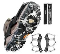Unigear Crampones de tracción de Hielo con 18 Picos de Zapatos para Caminar, Correr, Escalada y Senderismo (Negro-XL)