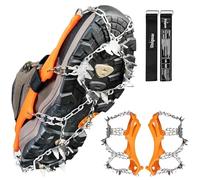 Unigear Crampones Ligero de Nieve Hielo 24 Puntas Dientes De Acero Zapatos Antideslizante para Cámping Alpinismo Acampada Senderismo Marcha Invierno