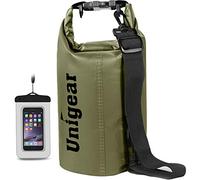 Unigear Premium - Bolsa Impermeable para Barco, Kayak, Pesca, Rafting, natación, Camping y Snowboard, 5 L, Aceituna, 5 L, Aceituna, 5 L, Bolsa de Equipaje