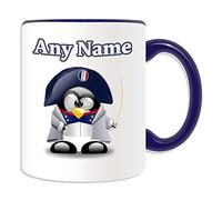 UNIGIFT - Taza de regalo personalizable, diseño de personajes de Napoleón Bonaparte (historia de pingüino, color de disfraz), cerámica, azul