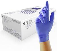 UNIGLOVES Advanced Zero GM0052 Guantes de examen de nitrilo, sin acelerador, multiusos, sin polvo, zinc, azufre y látex, caja de 100 pares, azul, s