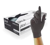 Unigloves Black Pearl Guantes de examen de nitrilo - Guantes desechables multiuso, sin polvo y sin látex - Caja de 100 guantes, negros, grandes (GP0034)