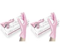 Unigloves Fancy Rose - Guantes desechables de nitrilo, multiuso, sin polvo y sin látex, no estériles, aptos para alimentos, protección contra virus, hongos y bacterias, talla M (Paquete de 2)
