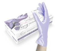 Unigloves FANCY Violet - Guantes desechables de nitrilo, multiuso, sin polvo y sin látex, no estériles, aptos para alimentos, protección contra virus, hongos y bacterias talla L