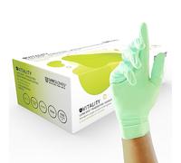 Unigloves GD0013 Green Llano-E Guantes de látex sin polvo, medianos, verdes (paquete de 100)