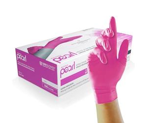 Unigloves Magenta Pearl - Guantes de examen de nitrilo - Guantes desechables multiuso, sin polvo y sin látex - Caja de 100 guantes, color magenta, grandes (GP8504)