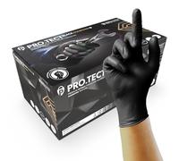UNIGLOVES PRO.TECT Black Diamond HD, guantes desechables de nitrilo, puño con reborde, textura de diamante, extra resistentes y máxima protección, compatibles con pantallas táctiles, talla S